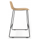 Almond Ash Shell Chair Medium Stool with Black Steel Frame