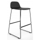 Almond Ash Shell Chair High Stool with Black Steel Frame