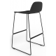 Almond Ash Shell Chair High Stool with Black Steel Frame
