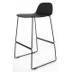 Almond Ash Shell Chair High Stool with Black Steel Frame