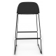 Almond Ash Shell Chair High Stool with Black Steel Frame