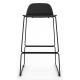 Almond Ash Shell Chair High Stool with Black Steel Frame