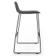 Almond Ash Shell Chair High Stool with Black Steel Frame