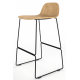 Almond Ash Shell Chair High Stool with Black Steel Frame