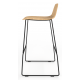 Almond Ash Shell Chair High Stool with Black Steel Frame