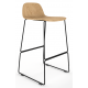 Almond Ash Shell Chair High Stool with Black Steel Frame