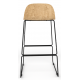 Almond Ash Shell Chair High Stool with Black Steel Frame