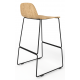 Almond Ash Shell Chair High Stool with Black Steel Frame