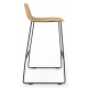 Almond Ash Shell Chair High Stool with Black Steel Frame