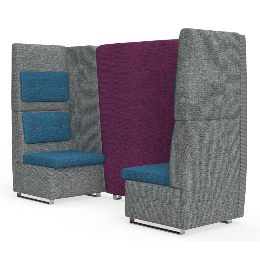 bTogether Open Upholstered 2 Seater Booth High Back