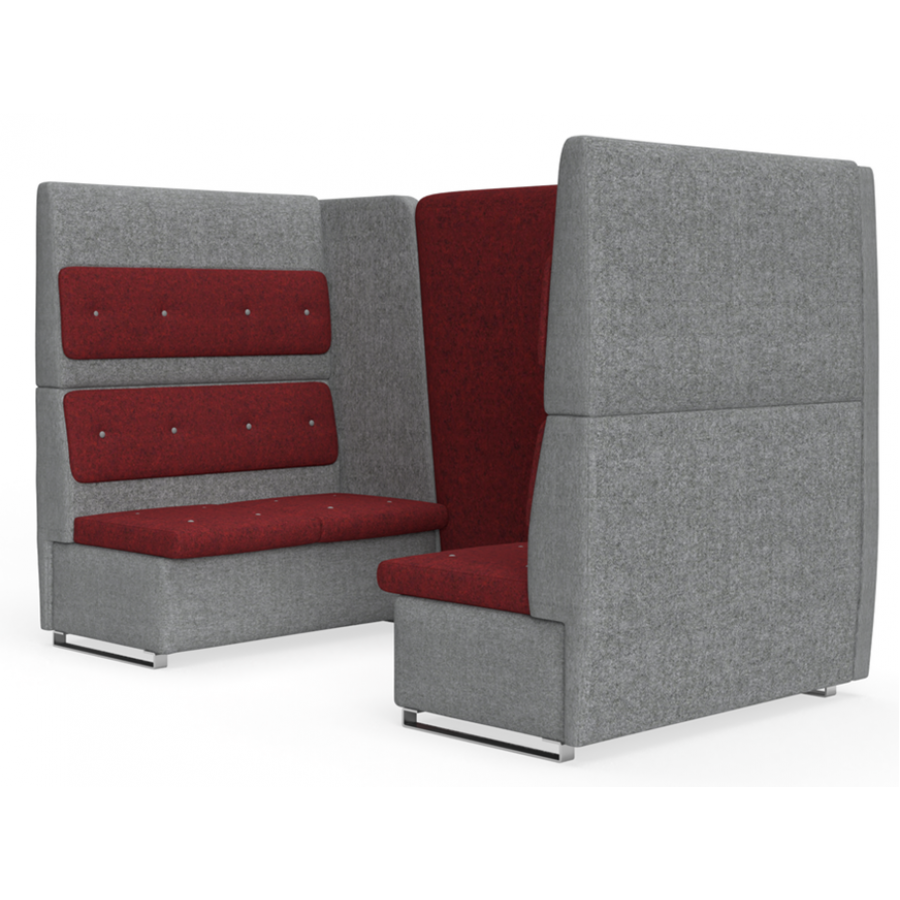 bTogether Open Upholstered 4 Seater Booth High Back