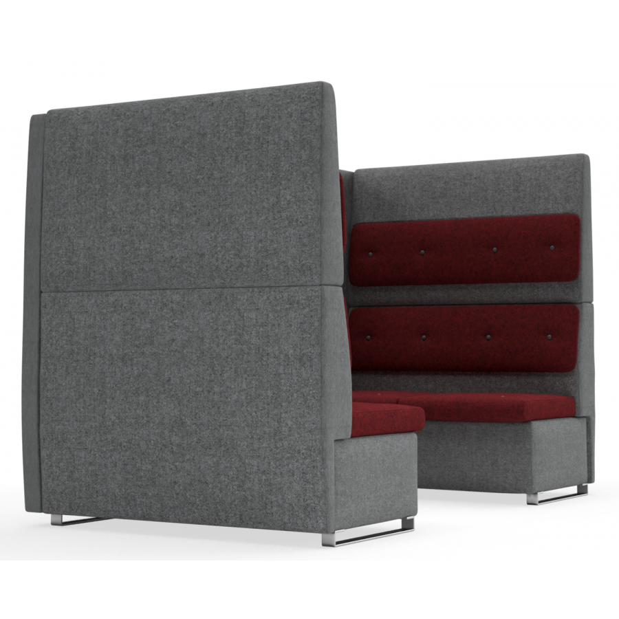 bTogether Open Upholstered 4 Seater Booth High Back