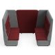 bTogether Open Upholstered 4 Seater Booth High Back