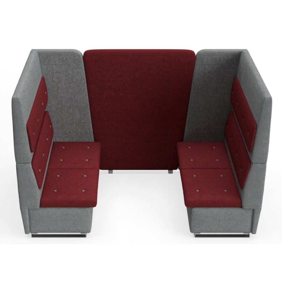 bTogether Open Upholstered 4 Seater Booth High Back