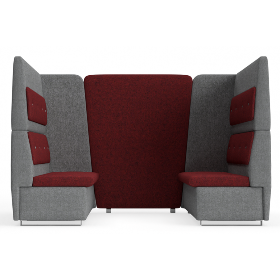 bTogether Open Upholstered 4 Seater Booth High Back