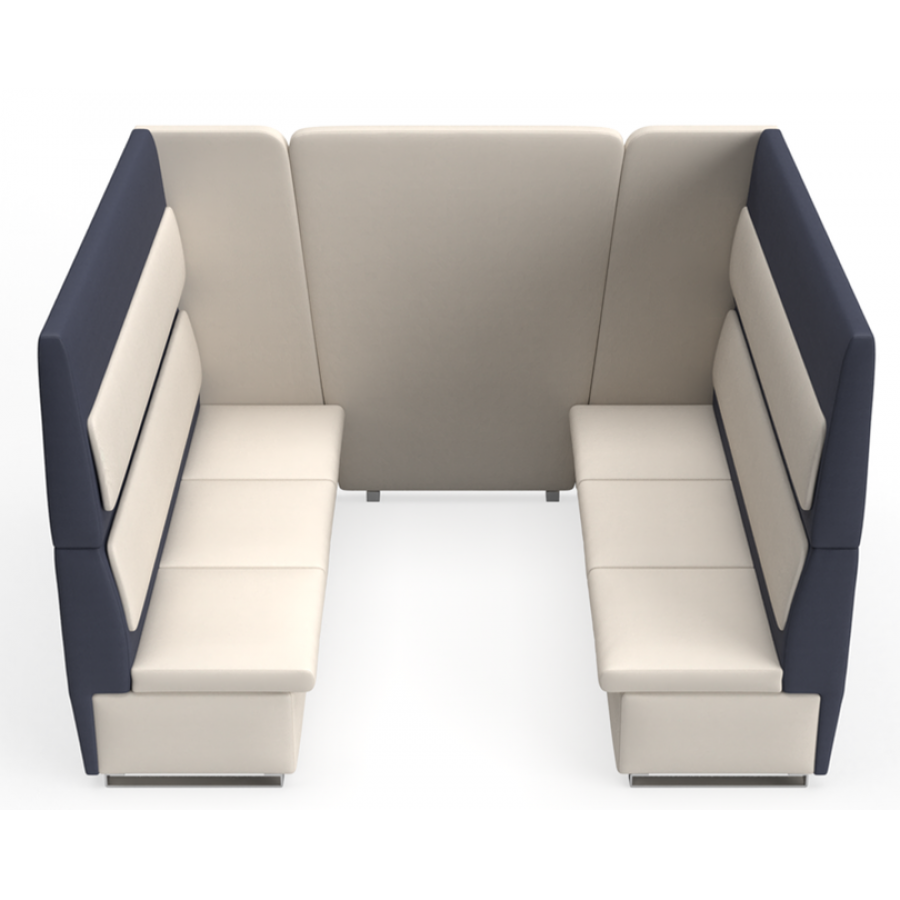 bTogether Open Upholstered 6 Seater Booth High Back