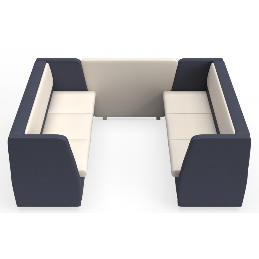 bTogether Open Upholstered 6 Seater Booth Low Back