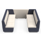 bTogether Open Upholstered 6 Seater Booth Low Back