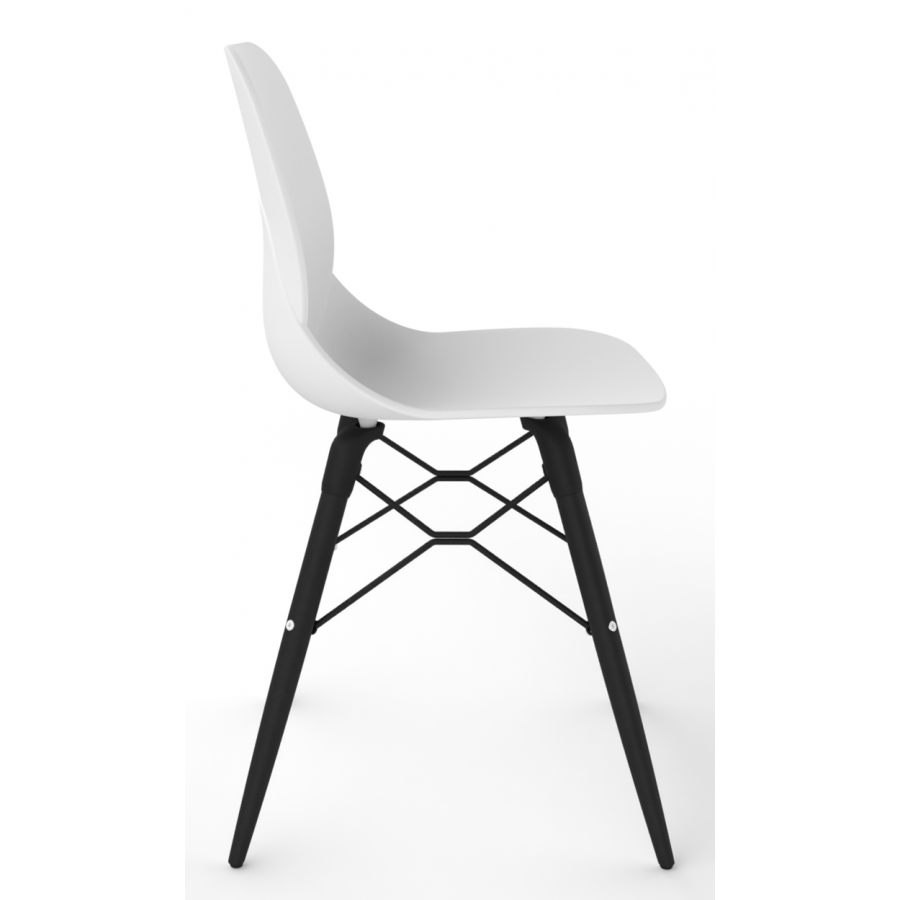 Coco Plastic Shell Chair with Black Wooden Eiffel Frame