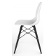 Coco Plastic Shell Chair with Black Wooden Eiffel Frame