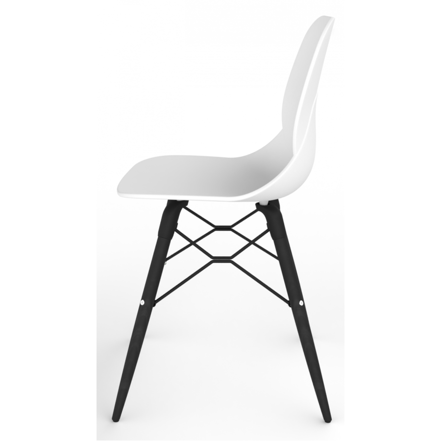 Coco Plastic Shell Chair with Black Wooden Eiffel Frame