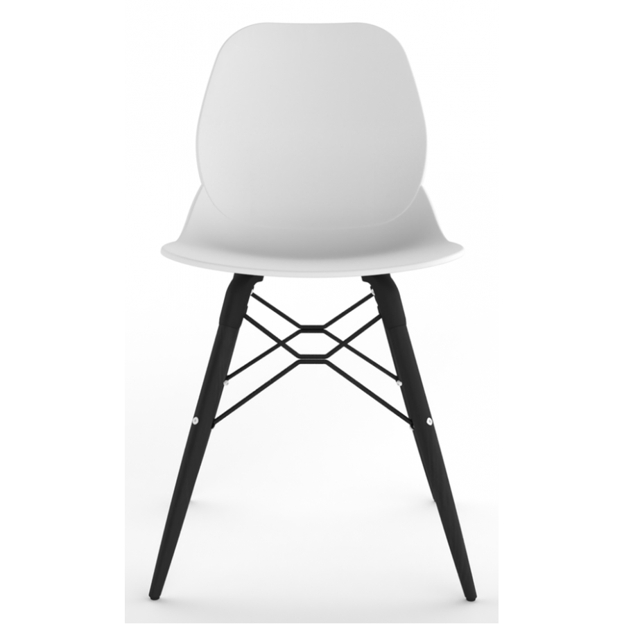 Coco Plastic Shell Chair with Black Wooden Eiffel Frame