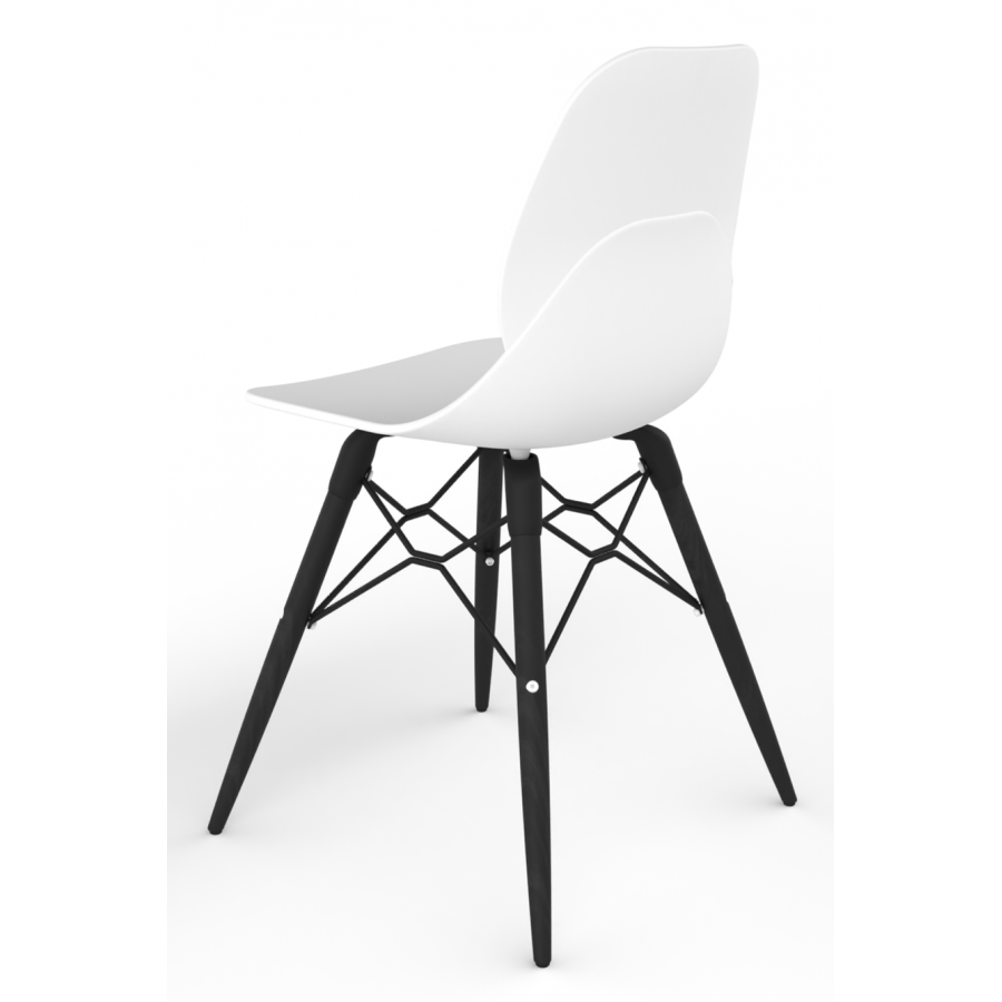 Coco Plastic Shell Chair with Black Wooden Eiffel Frame