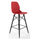 Coco Plastic Shell High Stool with Wooden 4 Leg Eiffel Frame