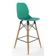 Coco Plastic Shell High Stool with Wooden 4 Leg Eiffel Frame