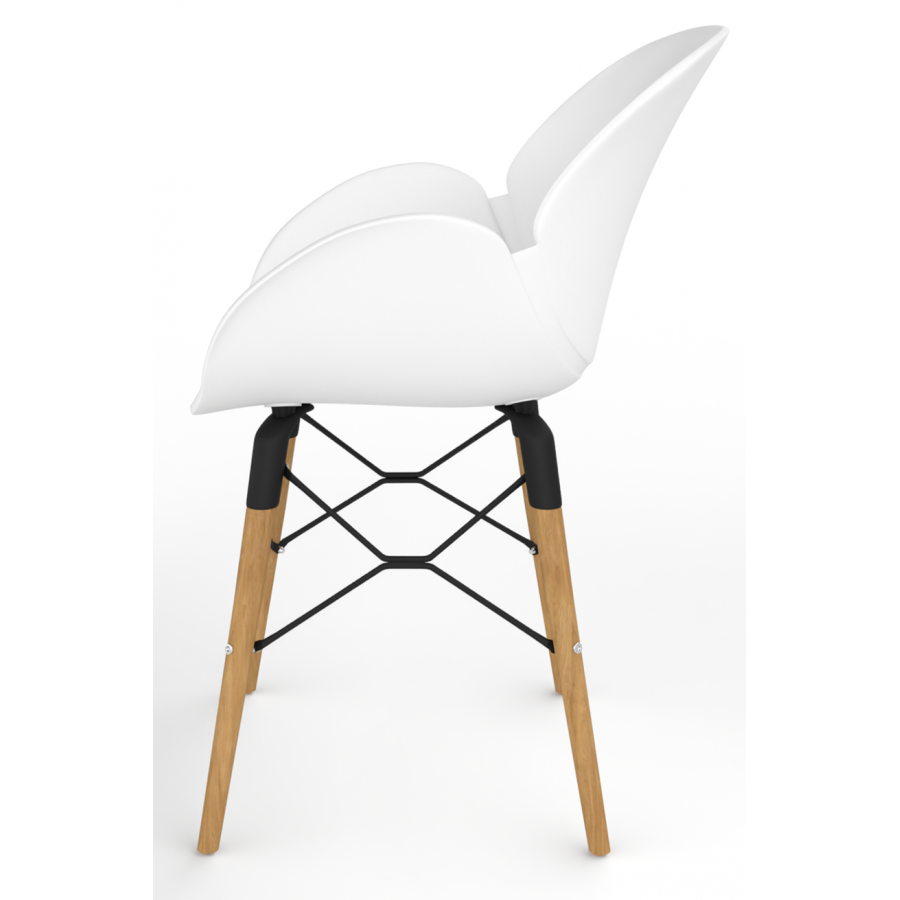 Coco Plastic Shell Tub Chair With Wooden 4 Leg Eiffel Frame