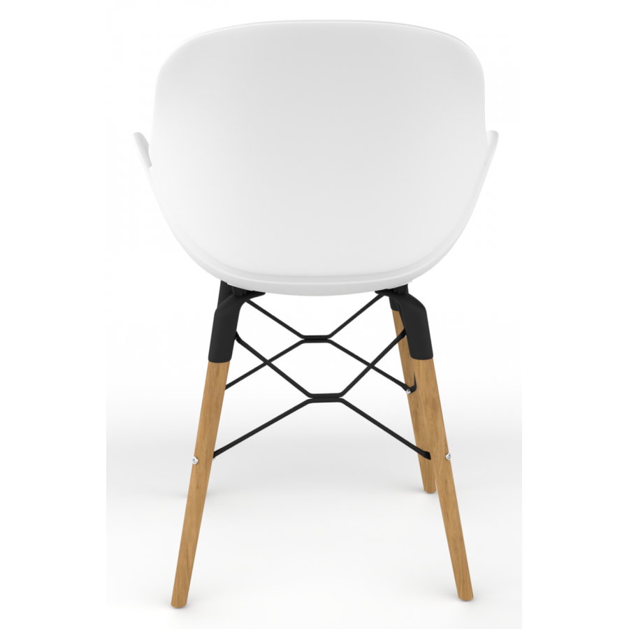 Coco Plastic Shell Tub Chair With Wooden 4 Leg Eiffel Frame