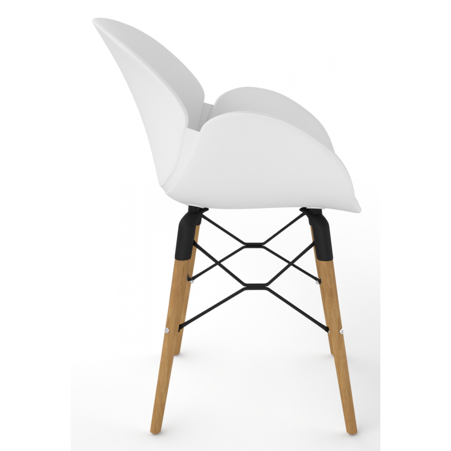 Coco Plastic Shell Tub Chair With Wooden 4 Leg Eiffel Frame