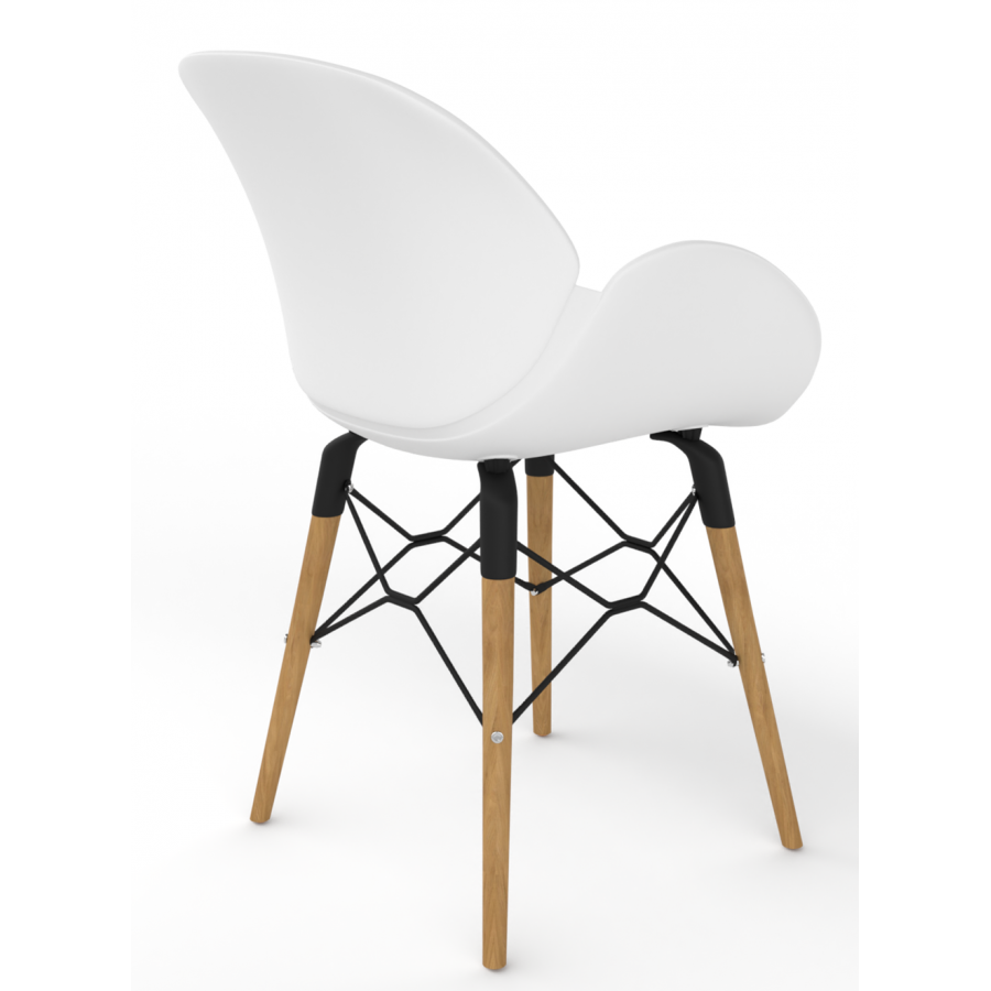 Coco Plastic Shell Tub Chair With Wooden 4 Leg Eiffel Frame