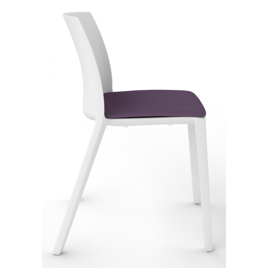 Cashew One Piece Moulded Chair with Upholstered Seat