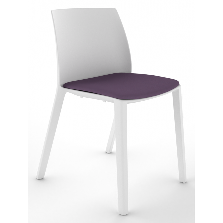 Cashew One Piece Moulded Chair with Upholstered Seat