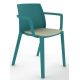 Cashew One Piece Moulded Chair with Upholstered Seat