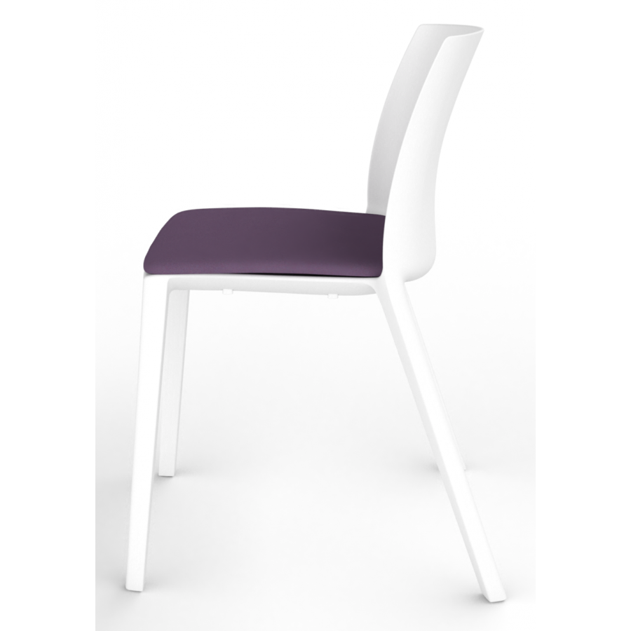 Cashew One Piece Moulded Chair with Upholstered Seat