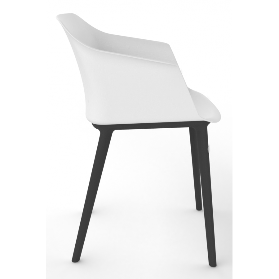 Cashew One Piece Plastic Shell Chair with 4 Black Legs