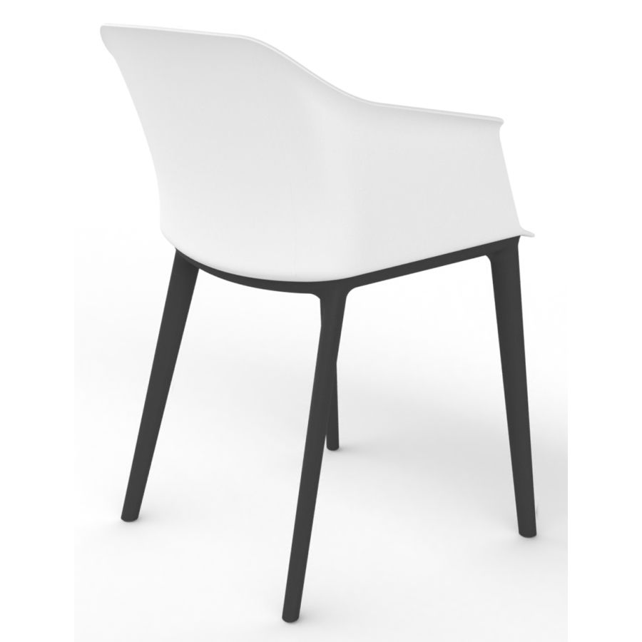 Cashew One Piece Plastic Shell Chair with 4 Black Legs