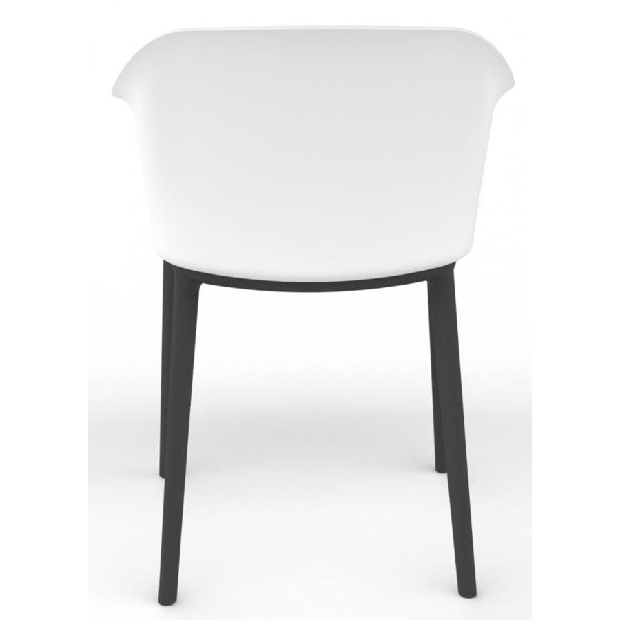 Cashew One Piece Plastic Shell Chair with 4 Black Legs