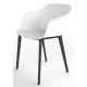 Cashew One Piece Plastic Shell Chair with 4 Black Legs