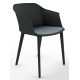 Cashew One Piece Moulded Chair with 4 Legs and Upholstered Seat