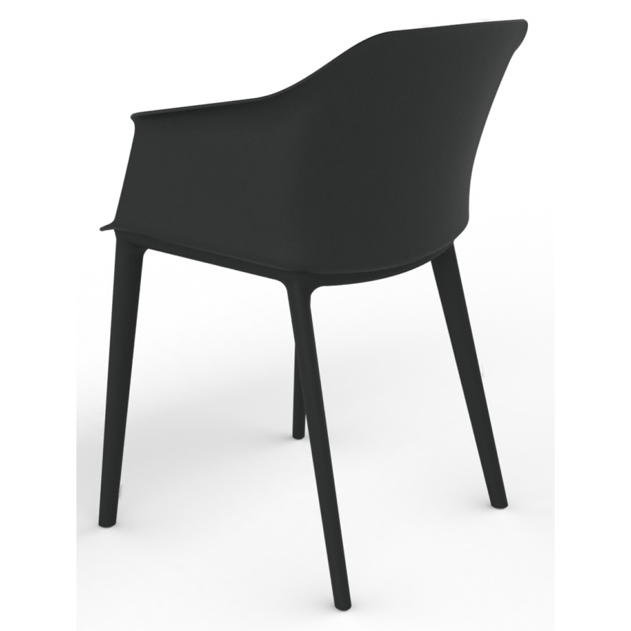 Cashew One Piece Moulded Chair with 4 Legs and Upholstered Seat