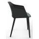 Cashew One Piece Moulded Chair with 4 Legs and Upholstered Seat