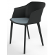 Cashew One Piece Moulded Chair with 4 Legs and Upholstered Seat