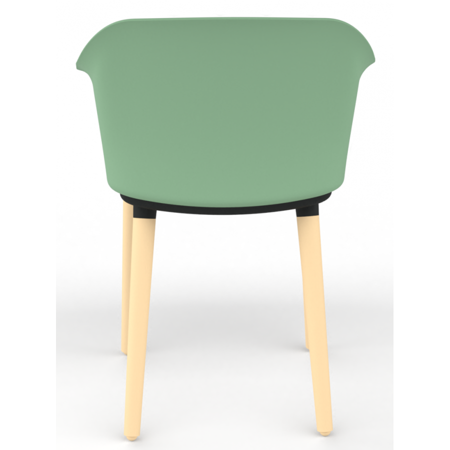 Cashew One Piece Moulded Chair with Wooden Legs