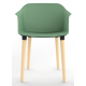 Cashew One Piece Moulded Chair with Wooden Legs