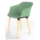 Cashew One Piece Moulded Chair with Wooden Legs