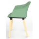 Cashew One Piece Moulded Chair with Wooden Legs