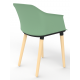 Cashew One Piece Moulded Chair with Wooden Legs